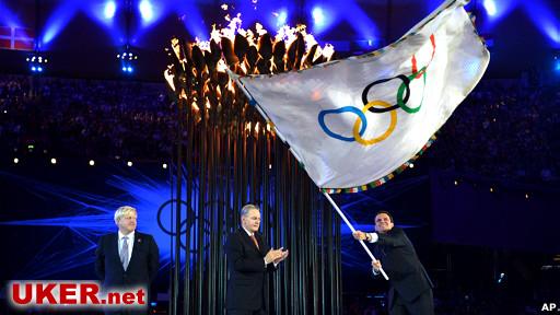 伦敦奥运闭幕式上的会旗交接仪式