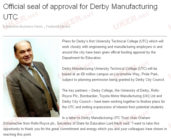 德比大学发布大学技术学院UTC正式招生通知