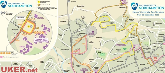 北安普顿大学发布校园公交线路图