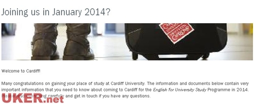 卡迪夫大学发布2014年1月入学须知