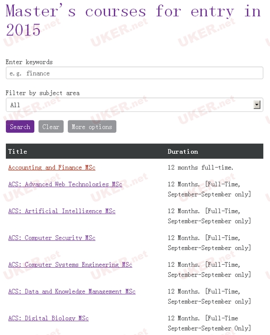 曼彻斯特大学2015入学课程申请列表已公布