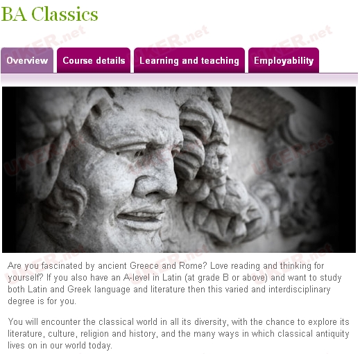 伯明翰大学发布BA Classics课程2015年扩招通知