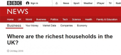 BBC报道：不同英国地区家庭收入,消费差距...你的