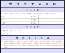 什么是英国留学申请文书信息表？申请人必备