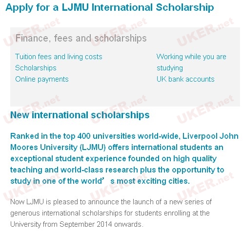 利物浦约翰摩尔大学发布国际生奖学金申请通知