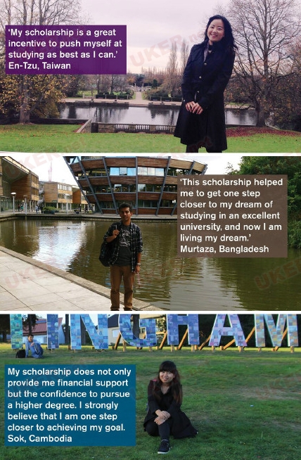 诺丁汉大学公布去年来自世界各地获得诺丁汉奖学金的同学们的感言
