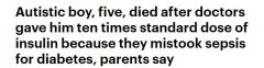 英5岁娃遭误诊患糖尿病，注射10倍标量胰岛素身