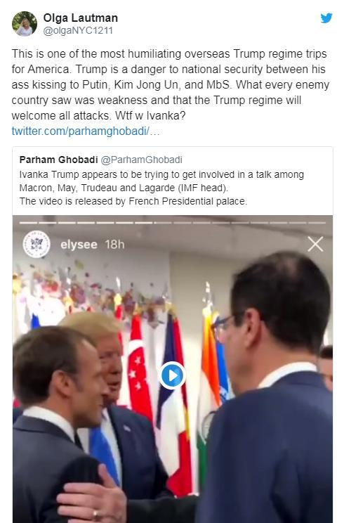 尴尬！英法加领导人G20峰会上谈话，伊万卡插话尬聊强装微笑