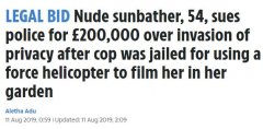 英警察用警用直升机偷拍5年！女模常光身晒日光