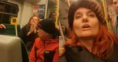 英国地铁这一幕太解气！南美妇女歧视戴口罩中