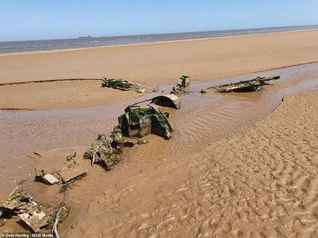 英男子海滩边遛狗被绊倒，竟意外发现失踪76年二战战斗机残骸